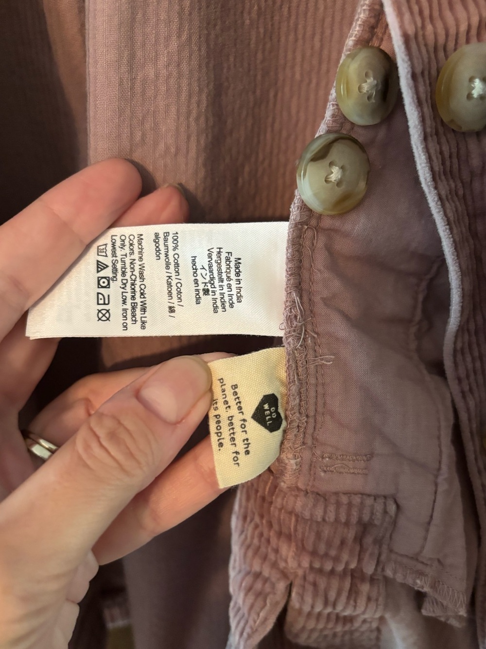 Madewell Corduroy Kentwood Oversized Shirt Jacket in Pale Thistle size M - Picture 8 of 12
